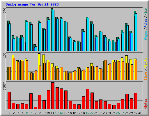 Daily usage for April 2025