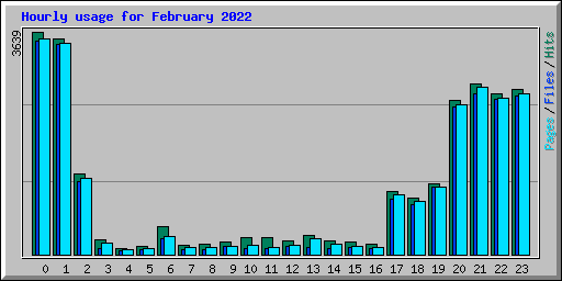 Hourly usage for February 2022