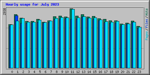 Hourly usage for July 2023