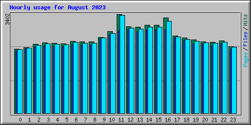 Hourly usage for August 2023