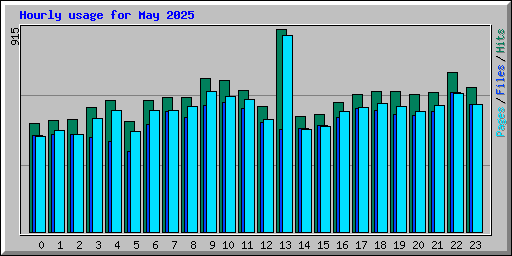 Hourly usage for May 2025